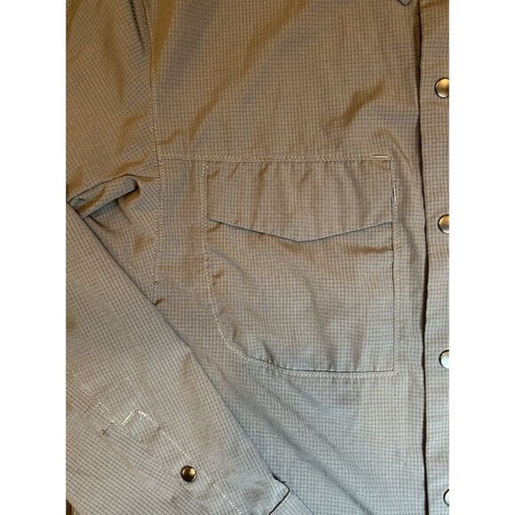 VTG 1946 Mens Button Down Breathable Shirt Gray Long Sleeve Pockets Men's Size L - Picture 6 of 11
